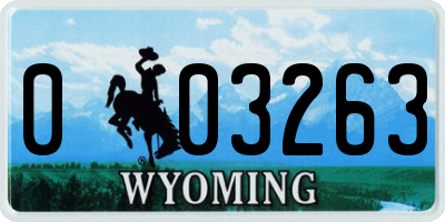 WY license plate 003263