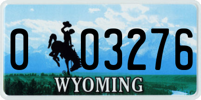 WY license plate 003276