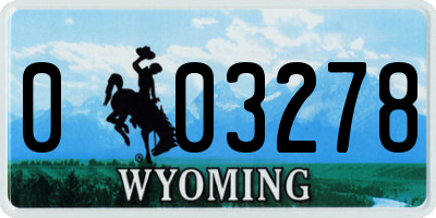 WY license plate 003278