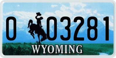 WY license plate 003281