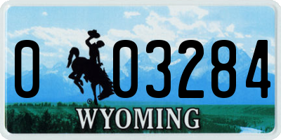 WY license plate 003284