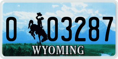 WY license plate 003287