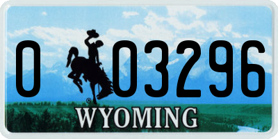 WY license plate 003296