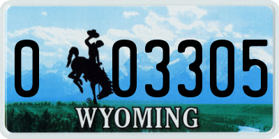 WY license plate 003305