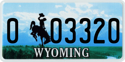 WY license plate 003320