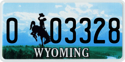 WY license plate 003328