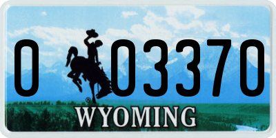 WY license plate 003370