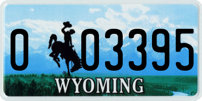 WY license plate 003395