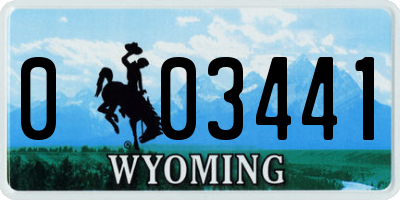 WY license plate 003441