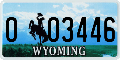 WY license plate 003446