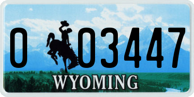 WY license plate 003447