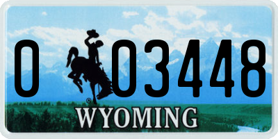 WY license plate 003448