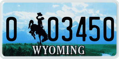 WY license plate 003450