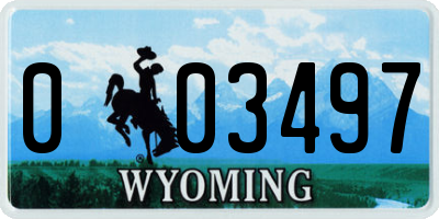 WY license plate 003497