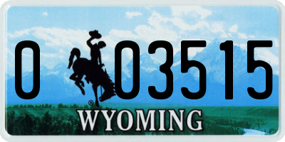 WY license plate 003515