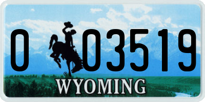 WY license plate 003519