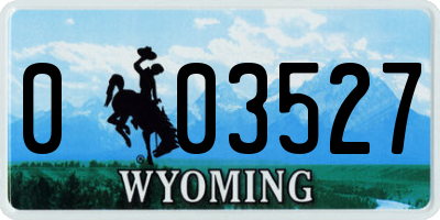 WY license plate 003527