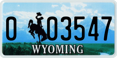 WY license plate 003547