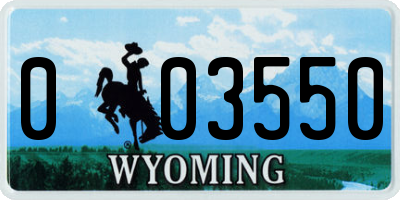 WY license plate 003550