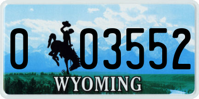 WY license plate 003552