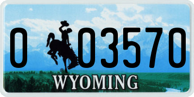 WY license plate 003570