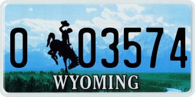 WY license plate 003574