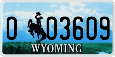 WY license plate 003609