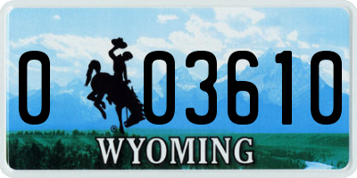 WY license plate 003610