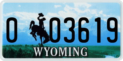 WY license plate 003619