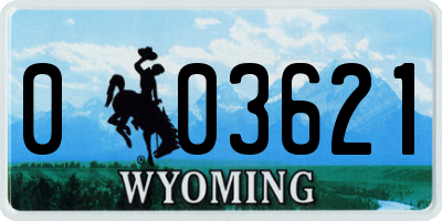 WY license plate 003621