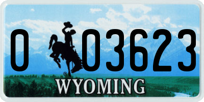 WY license plate 003623