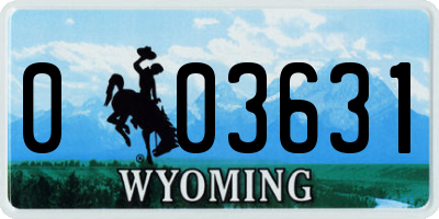 WY license plate 003631