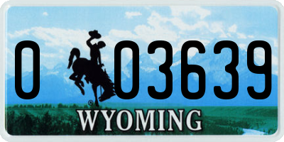 WY license plate 003639