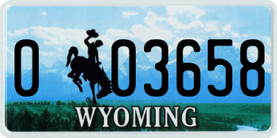 WY license plate 003658