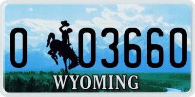 WY license plate 003660