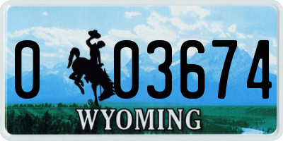 WY license plate 003674