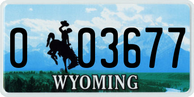 WY license plate 003677