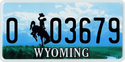 WY license plate 003679