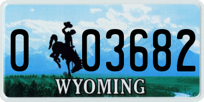 WY license plate 003682