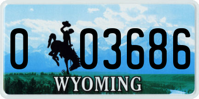 WY license plate 003686