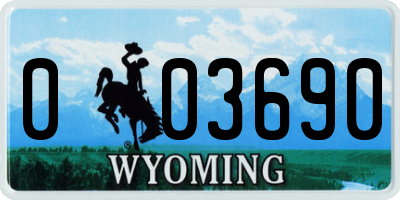 WY license plate 003690