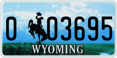 WY license plate 003695