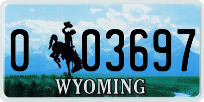 WY license plate 003697