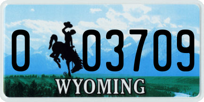 WY license plate 003709
