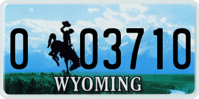 WY license plate 003710