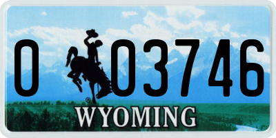 WY license plate 003746