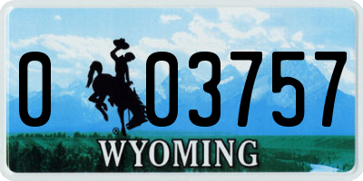 WY license plate 003757