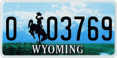 WY license plate 003769