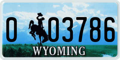 WY license plate 003786