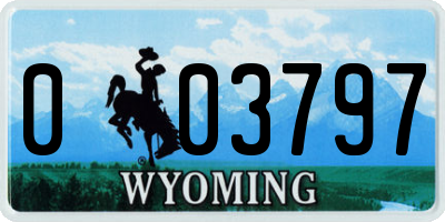 WY license plate 003797